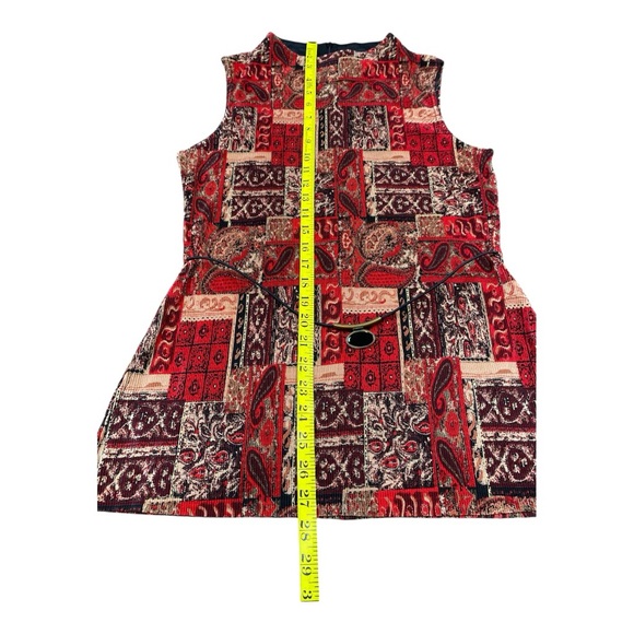 Connected Apparel Womans Patchwork Sleeveless Top Size M Corporate Old Money - Picture 7 of 9